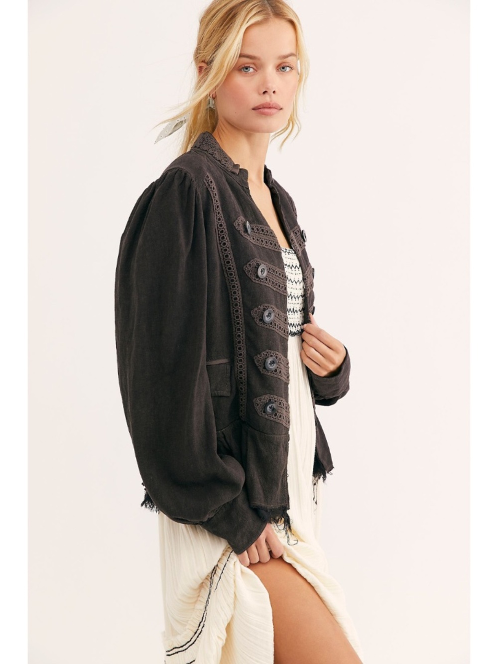 NEW Free People Ariana Jacket Washed Black XS